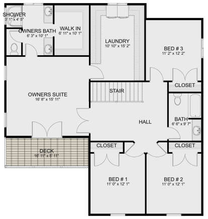 Second Floor for House Plan #2802-00312