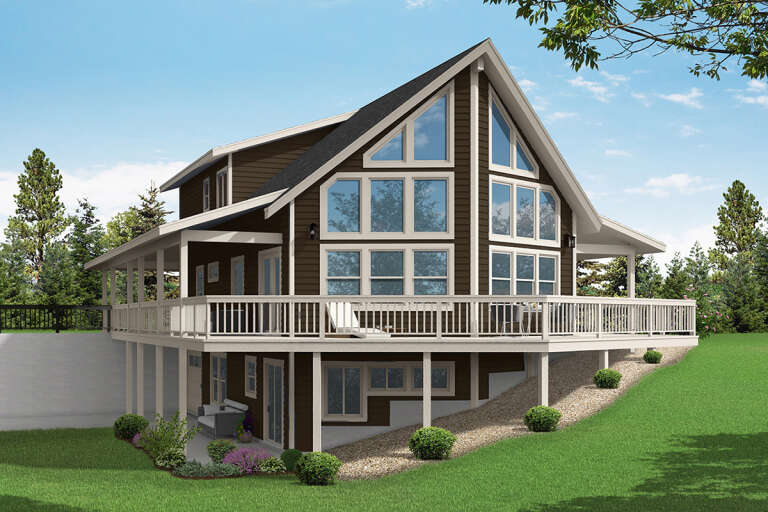 House Plan House Plan #31615 Angled Rear Elevation 