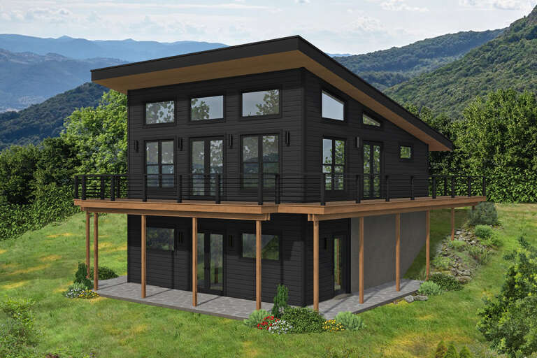 House Plan House Plan #31616 Angled Front Elevation