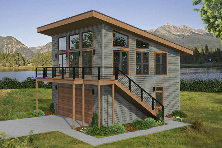 House Plan House Plan #31618 Angled Front Elevation