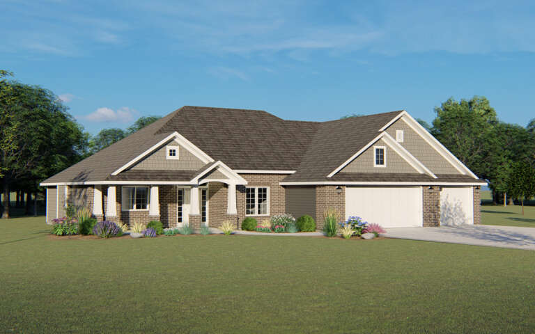 House Plan House Plan #31624 Angled Front Elevation