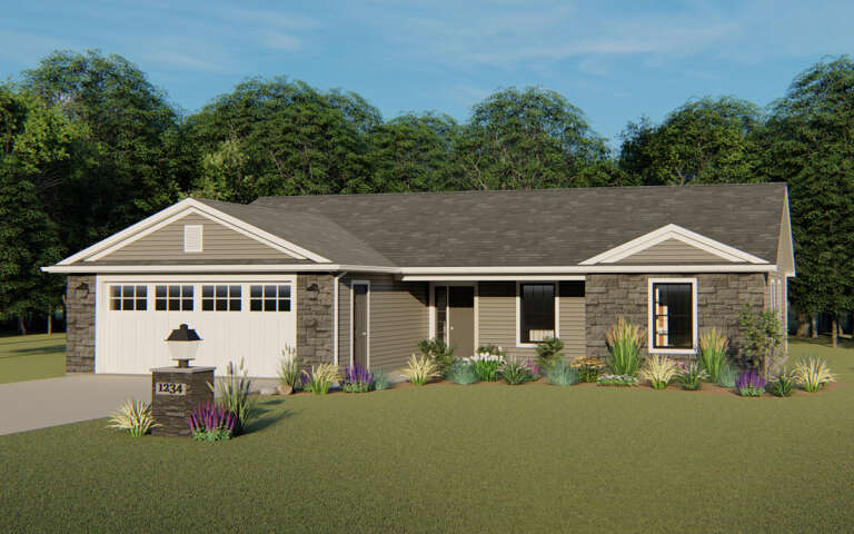 House Plan House Plan #31625 Angled Front Elevation