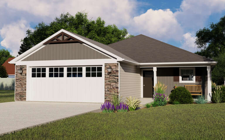 House Plan House Plan #31626 Angled Front Elevation