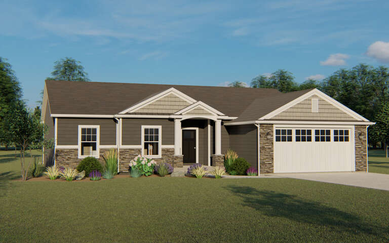 House Plan House Plan #31627 Angled Front Elevation