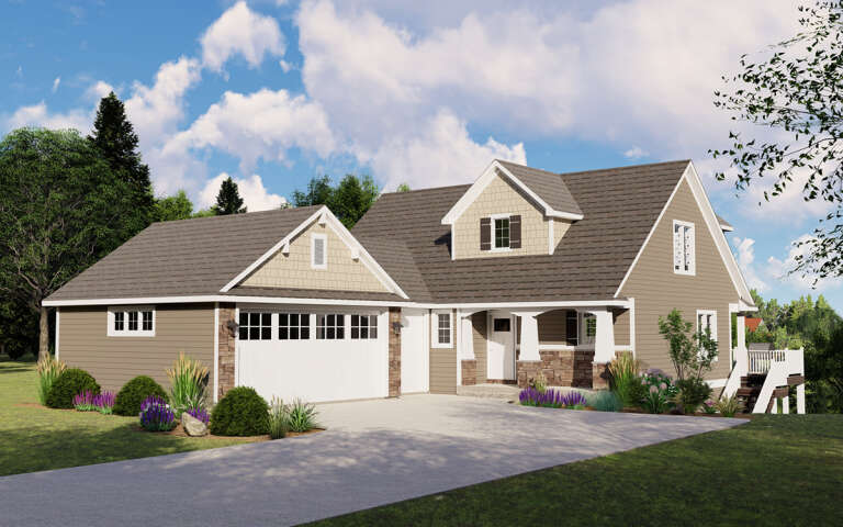 House Plan House Plan #31628 Angled Front Elevation