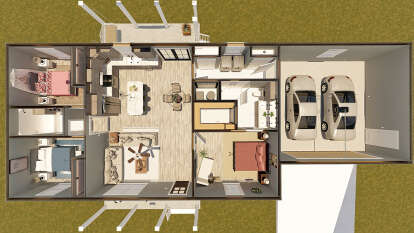 Overhead Floor Plan for House Plan #1776-00140