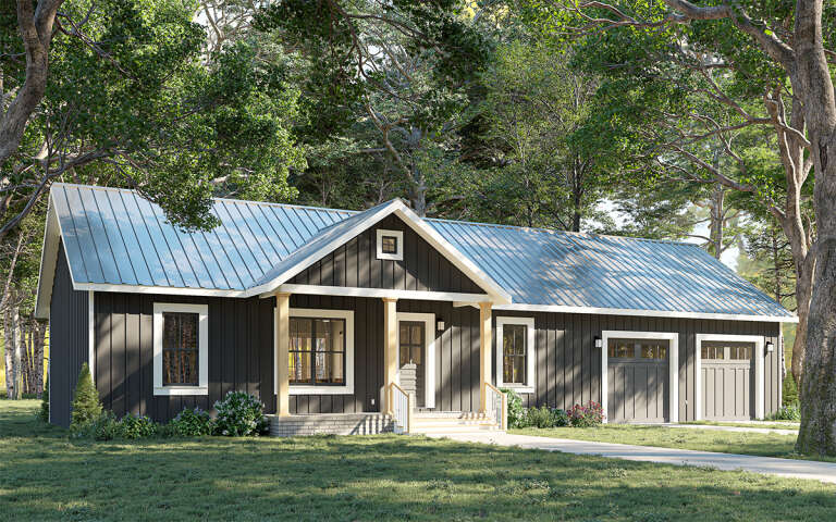House Plan House Plan #31642 Angled Front Elevation