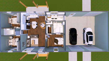 Overhead Floor Plan for House Plan #1776-00141