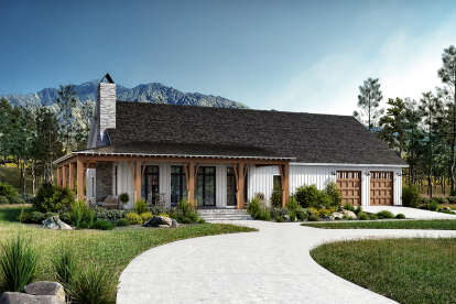 Barn House Plan #041-00363 Elevation Photo