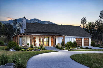 Barn House Plan #041-00363 Elevation Photo
