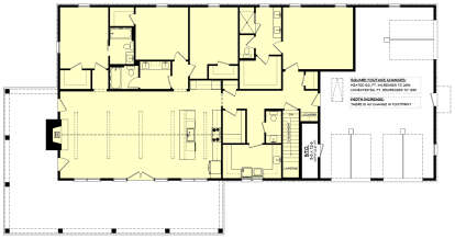 Main Floor w/ Basement Stairs Location for House Plan #041-00363