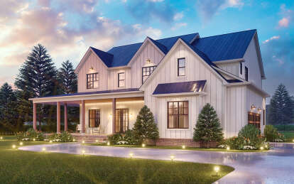 Modern Farmhouse House Plan #699-00391 Elevation Photo
