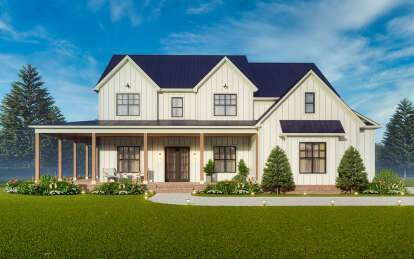 Modern Farmhouse House Plan #699-00391 Elevation Photo