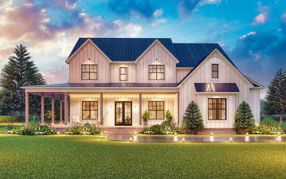 Modern Farmhouse House Plan #699-00391 Elevation Photo