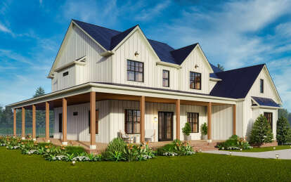 Modern Farmhouse House Plan #699-00391 Elevation Photo