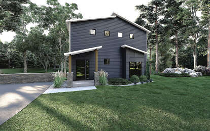 Contemporary House Plan #6261-00064 Elevation Photo