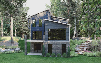 Contemporary House Plan #6261-00064 Elevation Photo