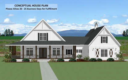 Modern Farmhouse House Plan #6849-00166 Elevation Photo