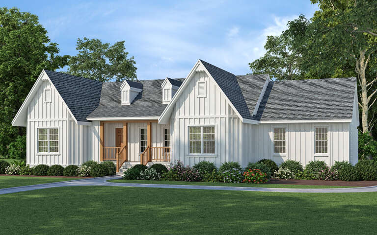 House Plan House Plan #31667 Angled Front Elevation