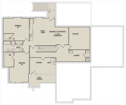 Basement for House Plan #8768-00150