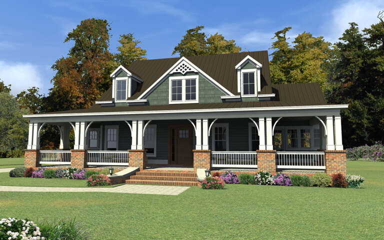House Plan House Plan #31670 Angled Front Elevation