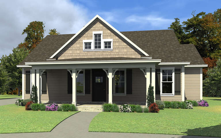 House Plan House Plan #31671 Angled Front Elevation