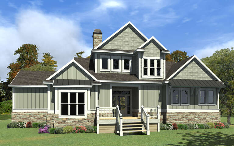 House Plan House Plan #31680 Angled Front Elevation