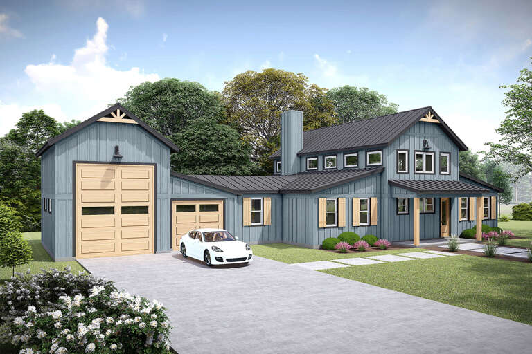 House Plan House Plan #31690 Angled Front Elevation