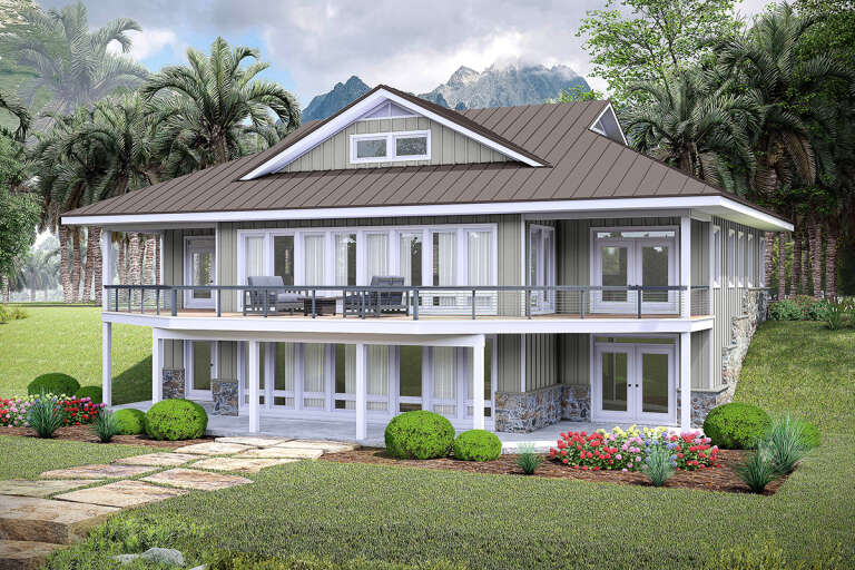 House Plan House Plan #31691 Angled Rear Elevation 