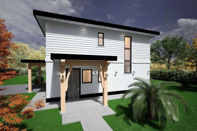 House Plan House Plan #31693 Angled Front Elevation