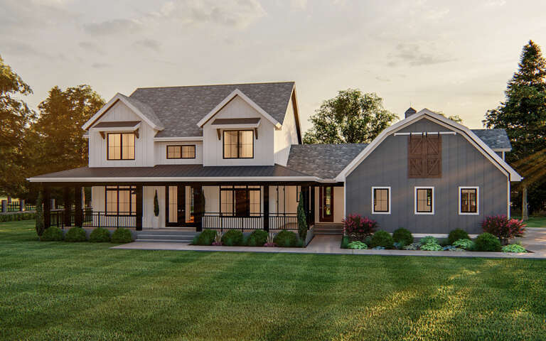 House Plan House Plan #31698 Angled Front Elevation