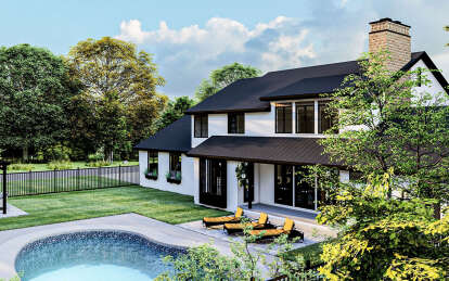 Modern Transitional House Plan #963-01037 Elevation Photo