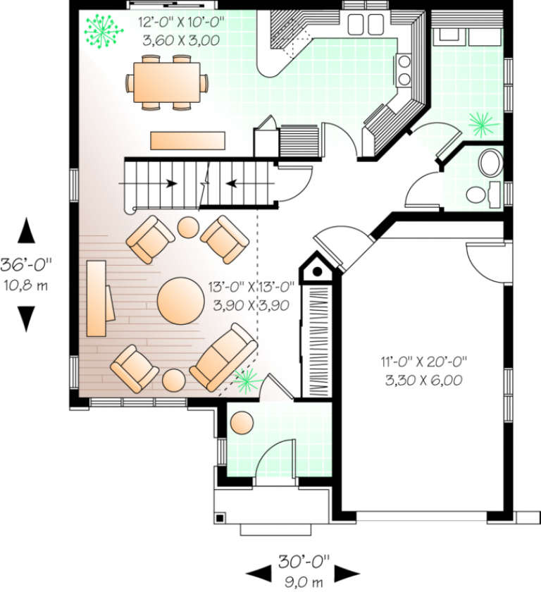 House Plan House Plan #317 Drawing 1