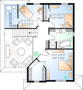 Second Floor for House Plan #034-00037