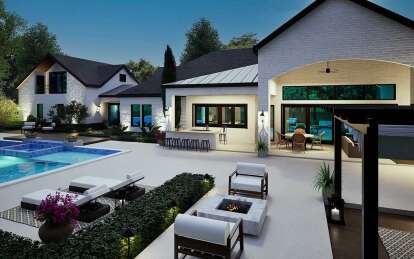 Contemporary House Plan #5445-00539 Elevation Photo