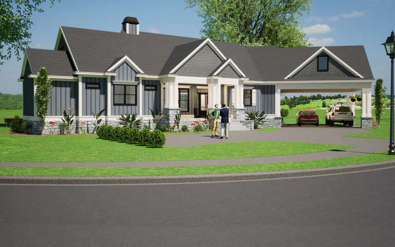 House Plan House Plan #31708 Angled Front Elevation
