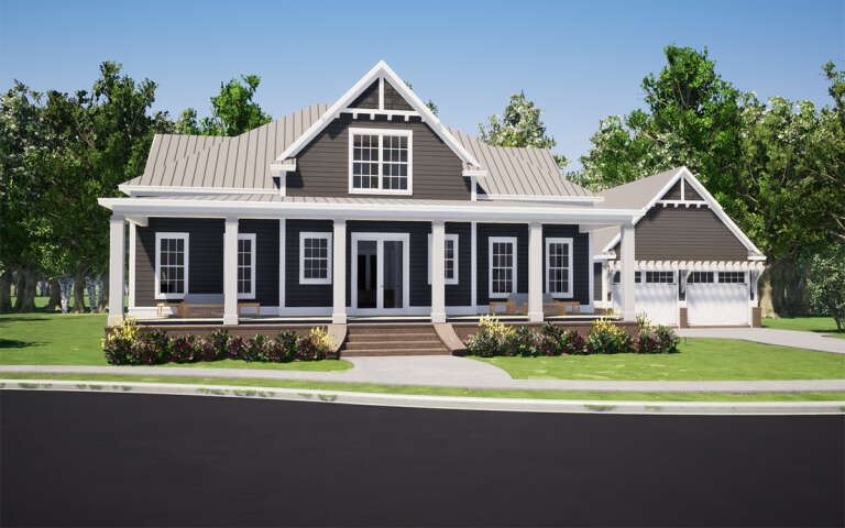 House Plan House Plan #31721 Angled Front Elevation