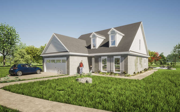 House Plan House Plan #31725 Angled Front Elevation