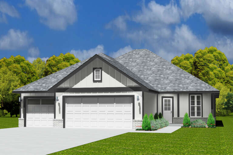 House Plan House Plan #31733 Angled Front Elevation