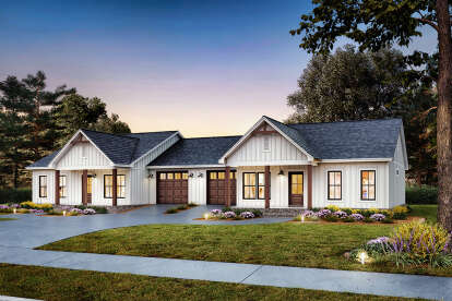 Modern Farmhouse House Plan #041-00364 Elevation Photo