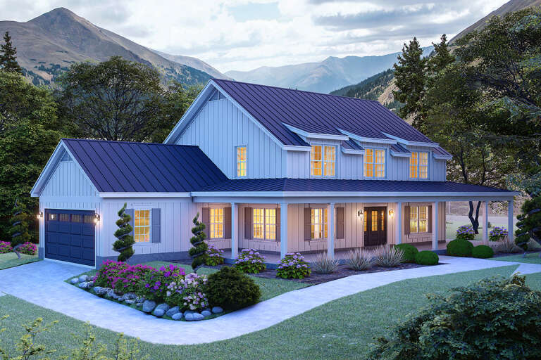 House Plan House Plan #31739 Angled Front Elevation