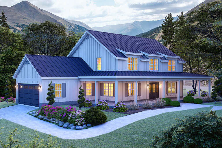House Plan House Plan #31739 Angled Front Elevation