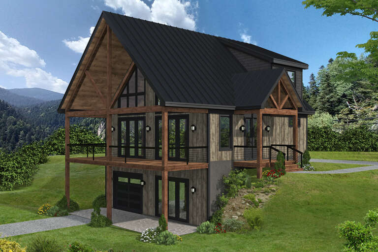 House Plan House Plan #31740 Angled Front Elevation