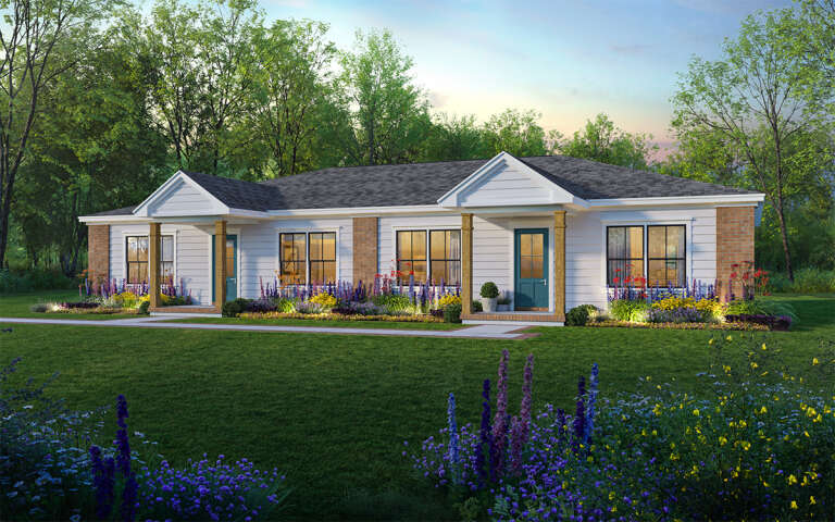House Plan House Plan #31746 Angled Front Elevation