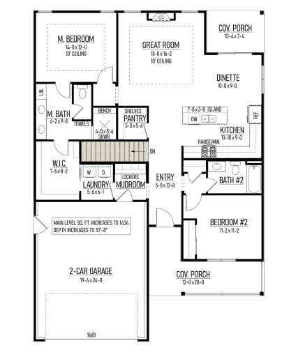 Main Floor w/ Basement Stairs Location for House Plan #8244-00005