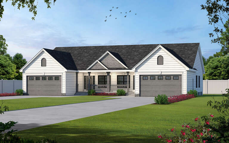 House Plan House Plan #31748 Angled Front Elevation
