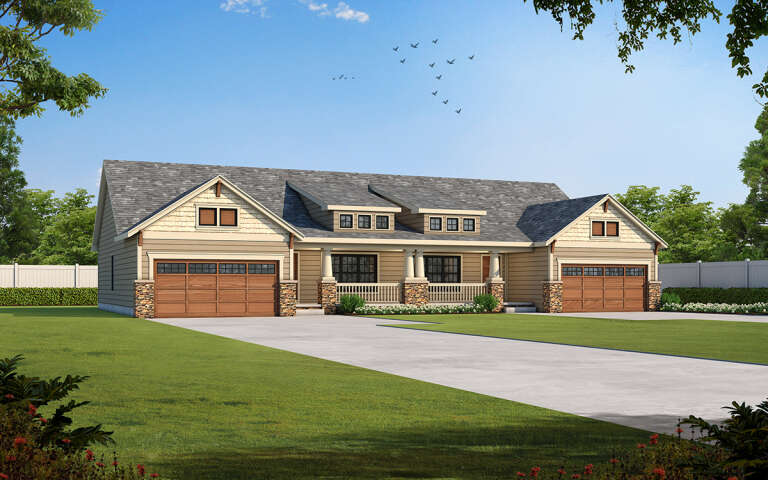 House Plan House Plan #31749 Angled Front Elevation