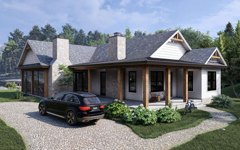 House Plan House Plan #31763 Angled Front Elevation