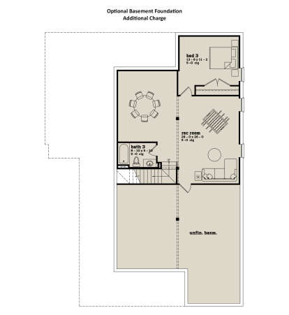 Optional Basement Foundation for House Plan #7174-00029