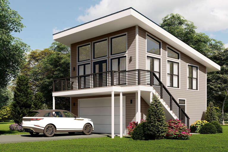 House Plan House Plan #31765 Angled Front Elevation